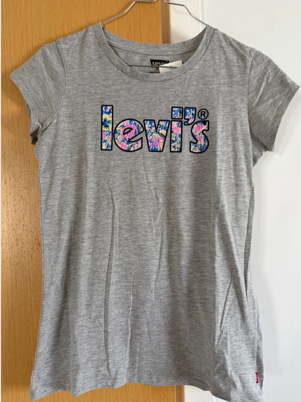 Floral barbiecore Levi girls large t